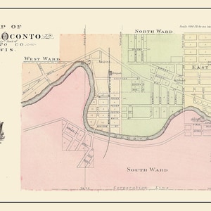 1878 Stadtplan von Conto Wisconsin