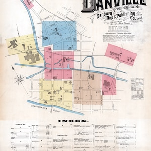 1885 Stadtplan von Danville Pennsylvania
