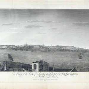 1757 Panoramakarte von Boston