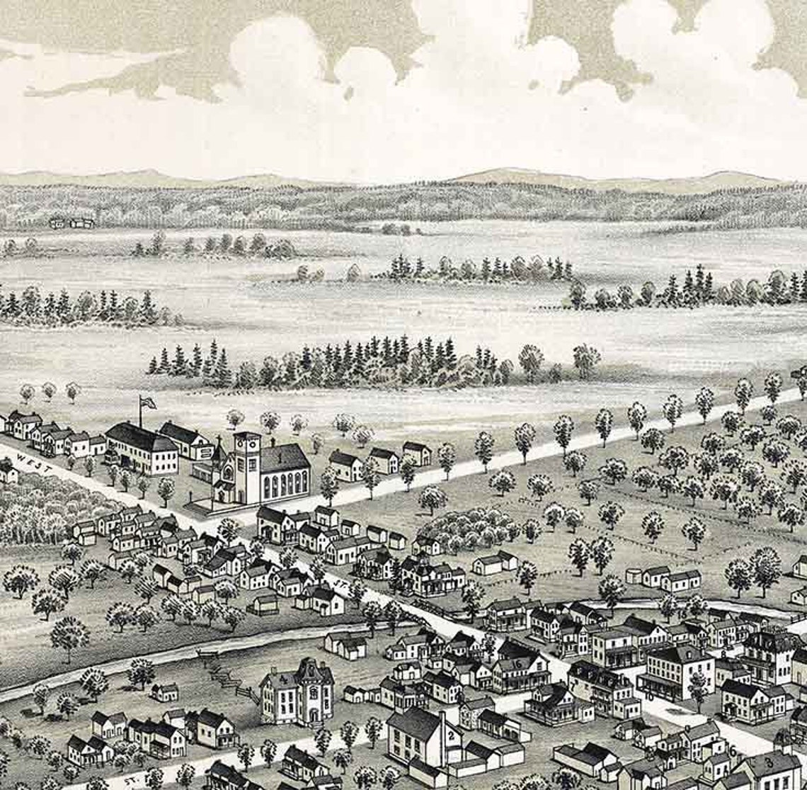 1899 Panoramic Map of West Chazy New York Etsy