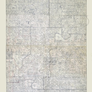 1921 Farm Line Map du comté de Martin, Indiana