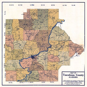 1920-Karte von Tuscaloosa County, Alabama