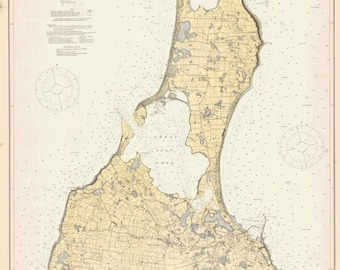1914 Nautical Map of Block Island Rhode Island