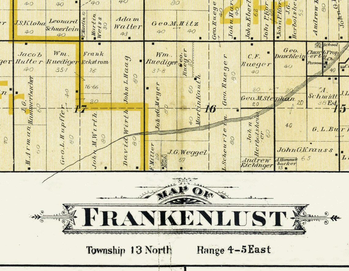 1896 Map of Bangor Township Bay County Michigan Frankenlust Etsy