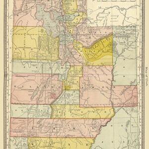 Carte 1881 de l'Utah