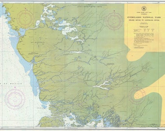 1953 Carte du parc national des Everglades en Floride