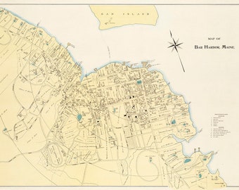 1897 Map of Bar Harbor Maine
