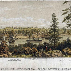 1860 Panorama-Karte von Victoria Vancouver Island, Canada