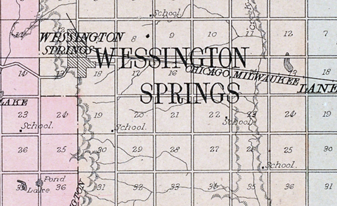 1909 Map of Jerauld County South Dakota Etsy