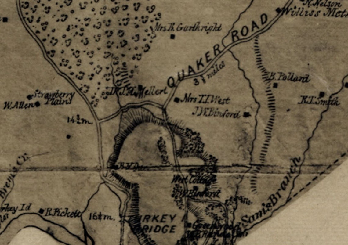 1862 Map of Henrico County Virginia Family Names Genealogy Etsy