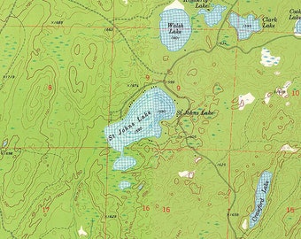 1973 Topo Map of Saint Johns Lake Wisconsin