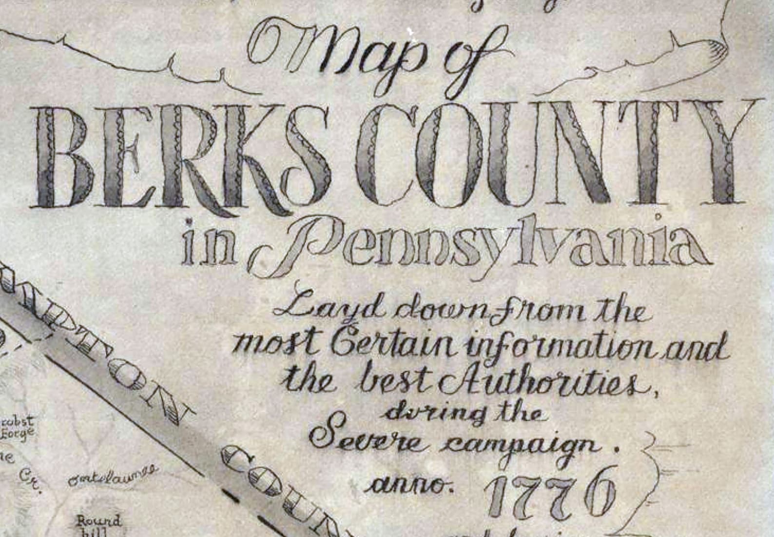 1776 Map of Berks County Pennsylvania Etsy