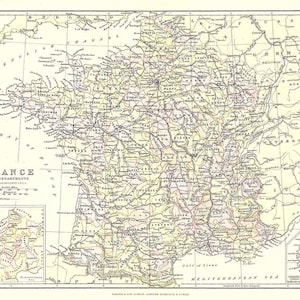 1885 Mapa de Francia
