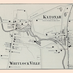 1873, carte de Katonah, comté de Westchester, New York