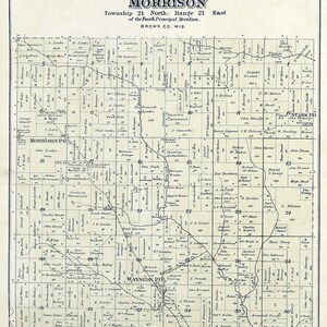 1889 Map of Morrison Township Brown County Wisconsin - Etsy