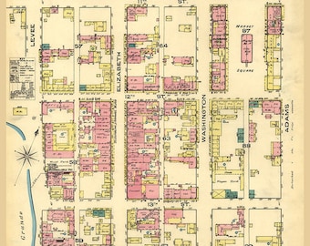 Kaart uit 1885 van Brownsville, Texas