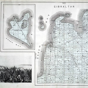 1899 Map of Gibraltar Township Door County Wisconsin