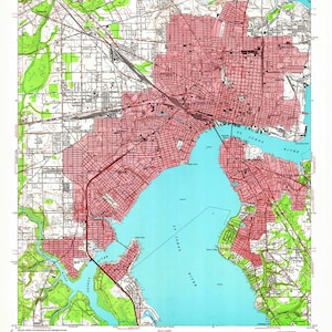 1950 Topo Map of Jacksonville Florida