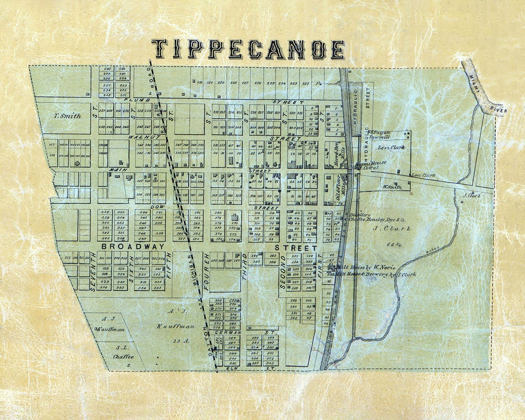 1858 Map of Tippecanoe Miami County Ohio Etsy