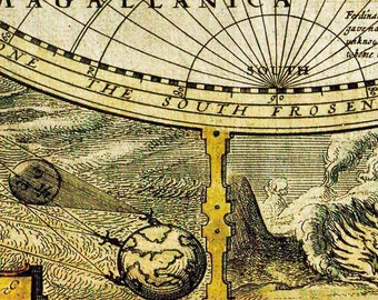 MONDE ENTIER 1835年世界地図 豪華額装