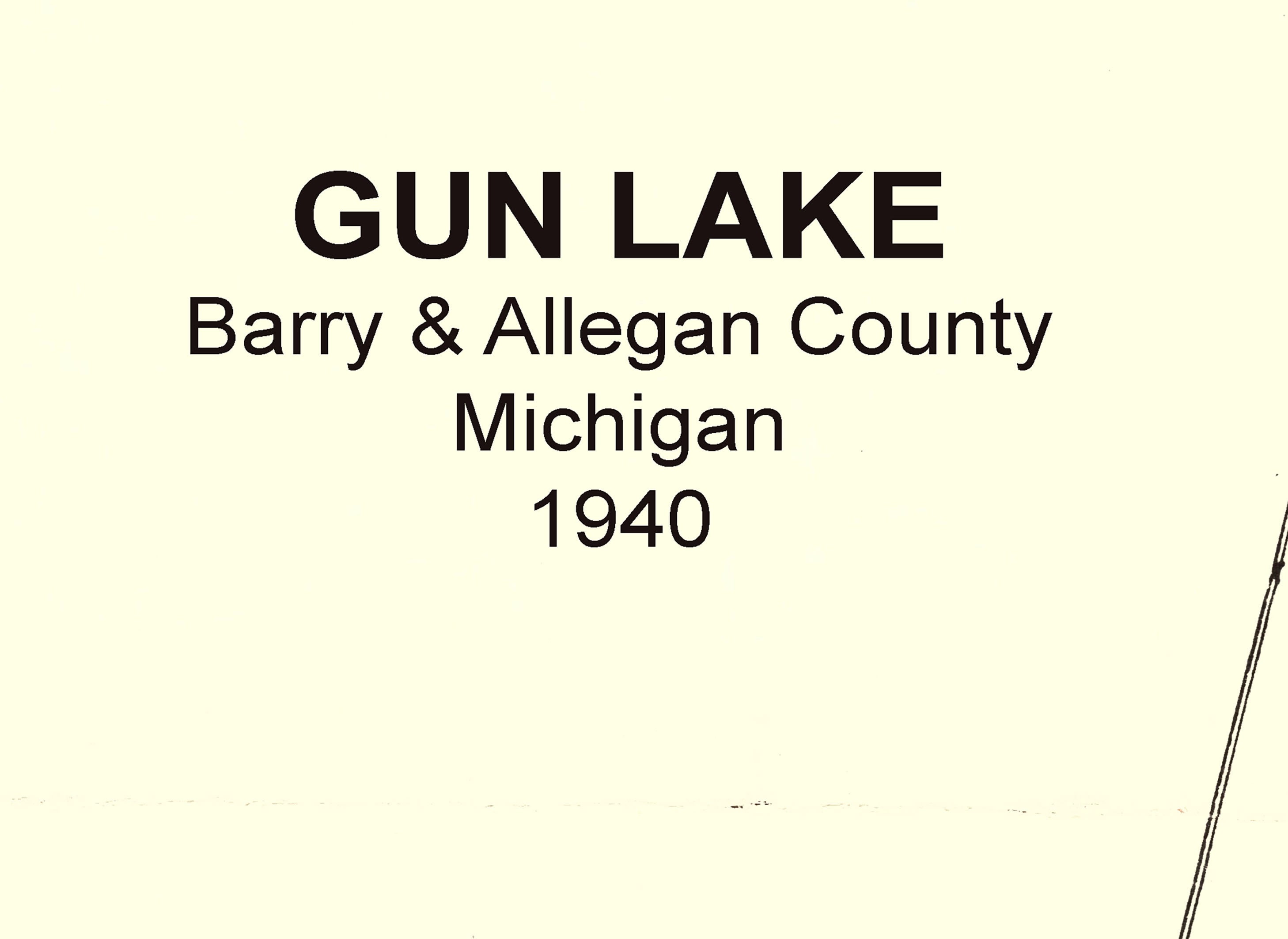 1940 Map of Gun Lake Barry County and Allegan County Michigan Etsy