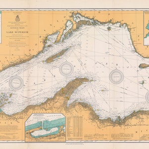 1909 Seekarte vom Lake Superior