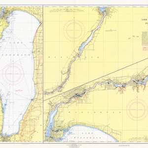 1964 Carte nautique du lac Winnebago, Wisconsin