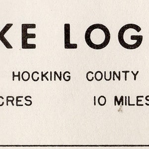 1960 Map of Lake Logan Hocking County Ohio - Etsy