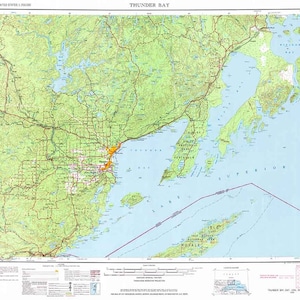 1959 Topo Karte von Thunder Bay, Lake Superior