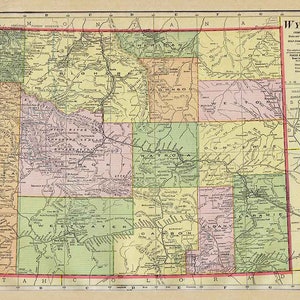 Carte du comté du Wyoming des années 1800