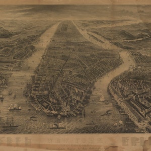 1867 Panorama-Karte von New York City