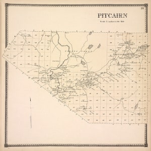 1865 Mapa de Pitcairn Condado de Saint Lawrence Nueva York