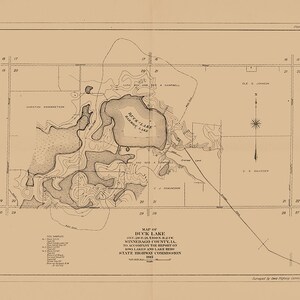 1915 Map of Duck Lake Winnebago County Iowa