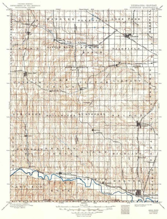 1898 Topo Map of Superior Nebraska Etsy