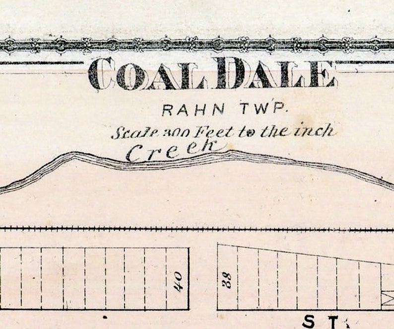 1875 Town Map of Coaldale Schuylkill County Pennsylvania Etsy