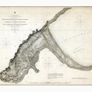 1863 Seekarte von Fond du Lac am Lake Superior West End
