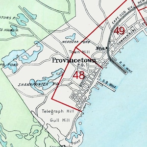 1910 Map of Provincetown Barnstable County Massachusetts - Etsy