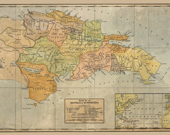 1910 Map of the Dominican Republic