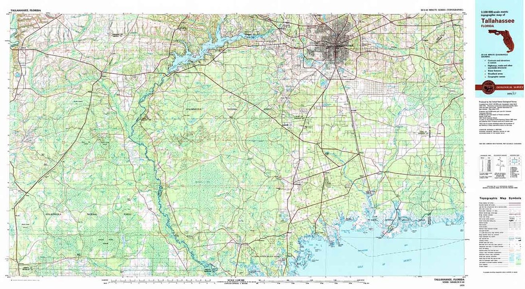 1979 Topo Map of Tallahassee Florida Quadrangle Etsy