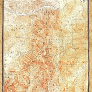 Carte 1893 du mont Washington, New Hampshire
