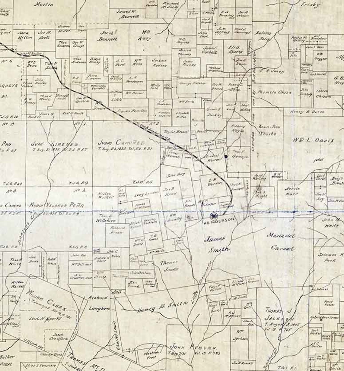 1895 Farm Line Map of Rusk County Texas Etsy