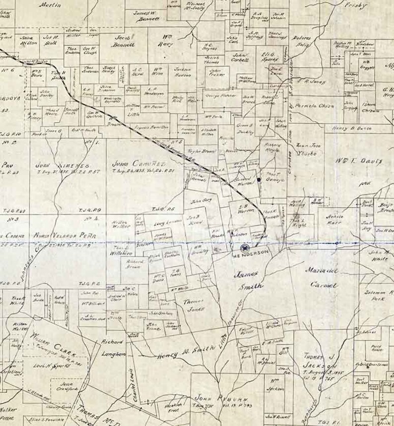 1895 Farm Line Map of Rusk County Texas Etsy