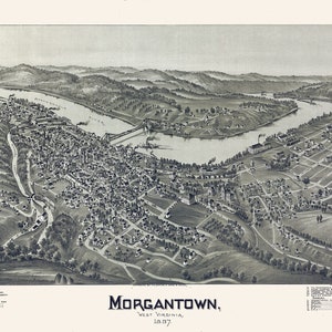 1897 Panorama-Karte von Morgantown West Virginia