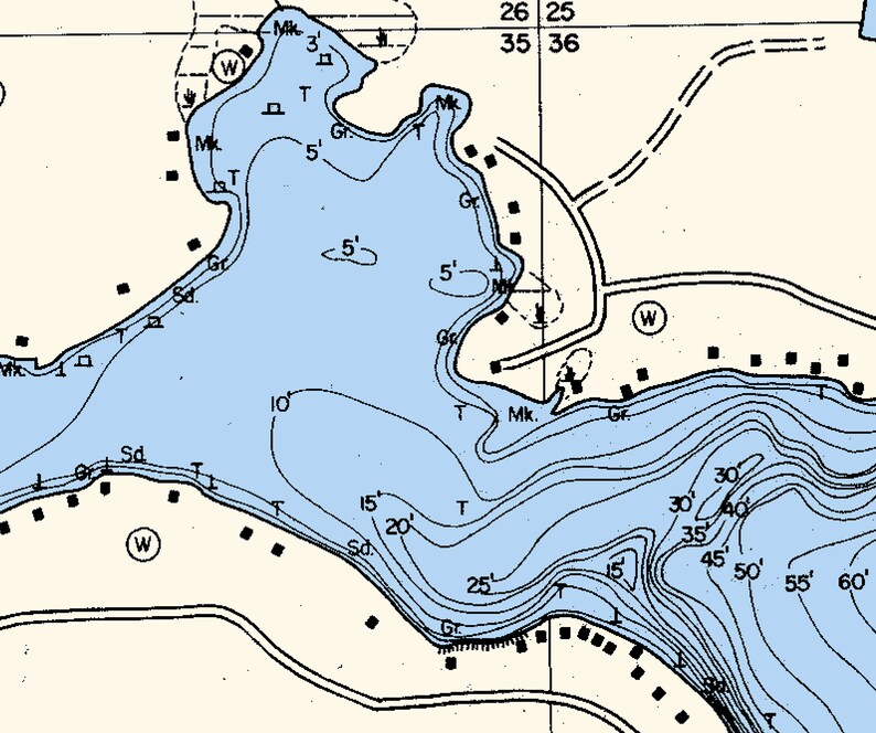 1969 Map of Black Oak Lake Vilas County Wisconsin Etsy