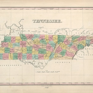 1827 Map of Tennessee