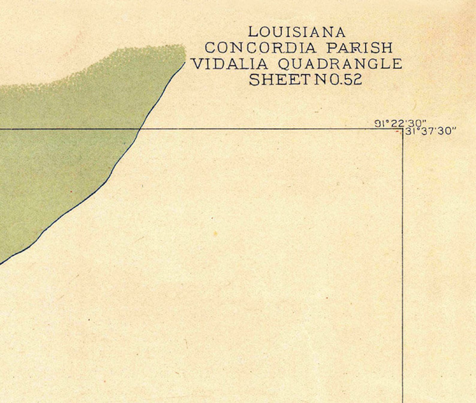 1909 Topo Map of Vidalia Louisiana Quadrangle Etsy