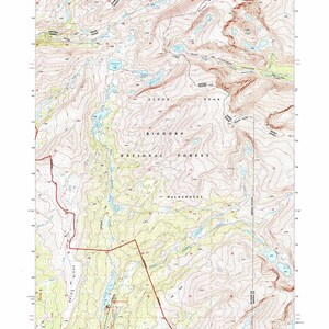 Carte topographique 1993 de Lake Helen, Wyoming, WY, forêt Bighorn