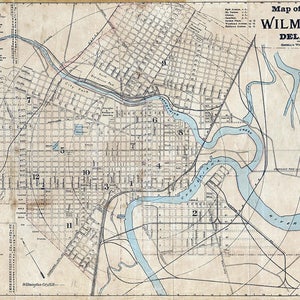 1898 Map of the City of Wilmington Delaware image 1