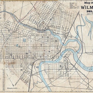 Carte de la ville de Wilmington, Delaware, 1898