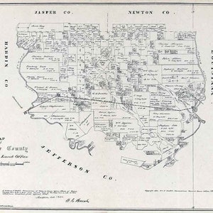 1880 Farm Line Map du comté d'Orange au Texas